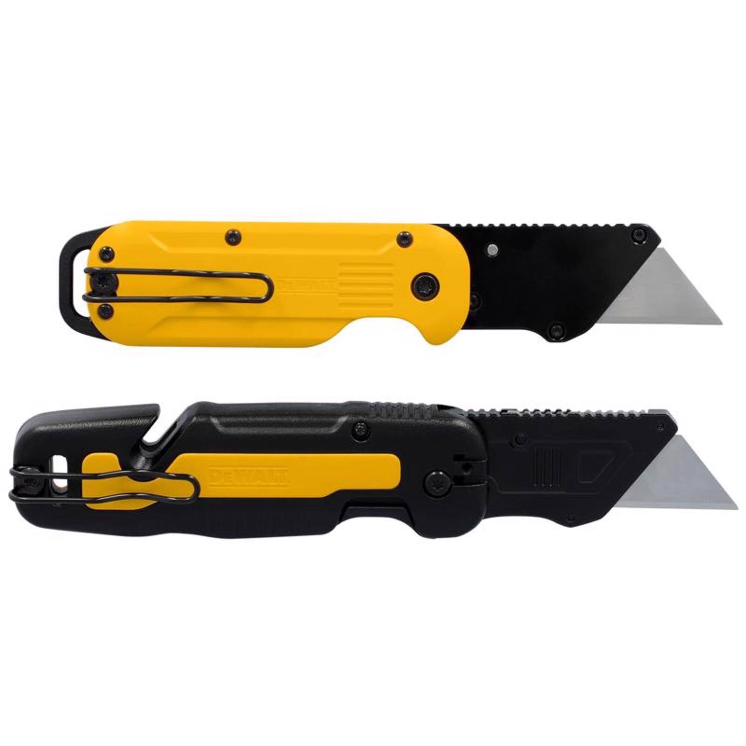 Left. Dewalt - DeWalt Press and Flip Utility Knife Set Black/Yellow 2 pc.