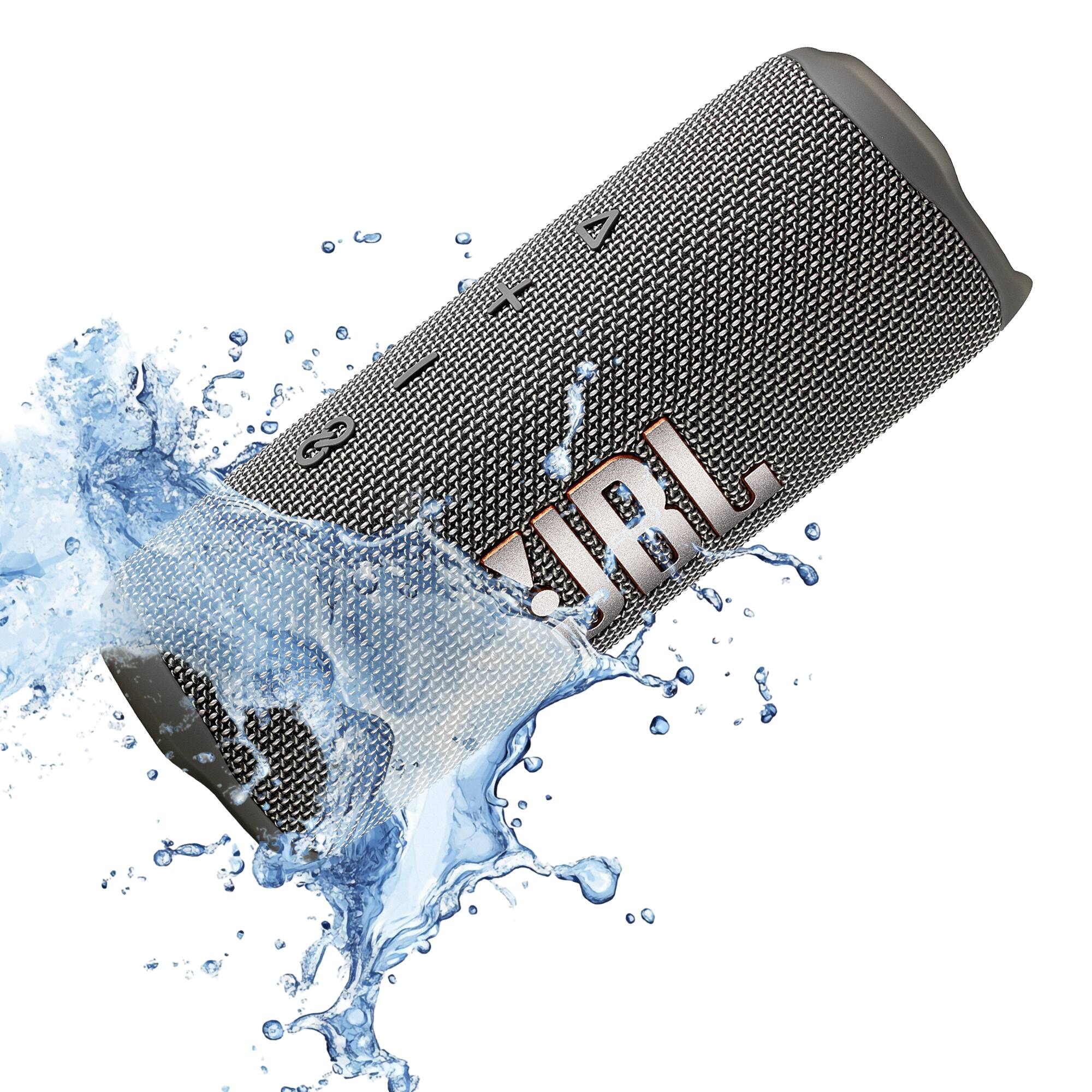 Alt View 5. JBL - JBL Flip 6 Portable Bluetooth Speaker, deep bass, IPX7 waterproof, for home with Travel Case - Grey.
