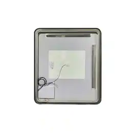 Elegant Kitchen and Bath - 42 Round LED Front and Backlit Wall Mirror - Black