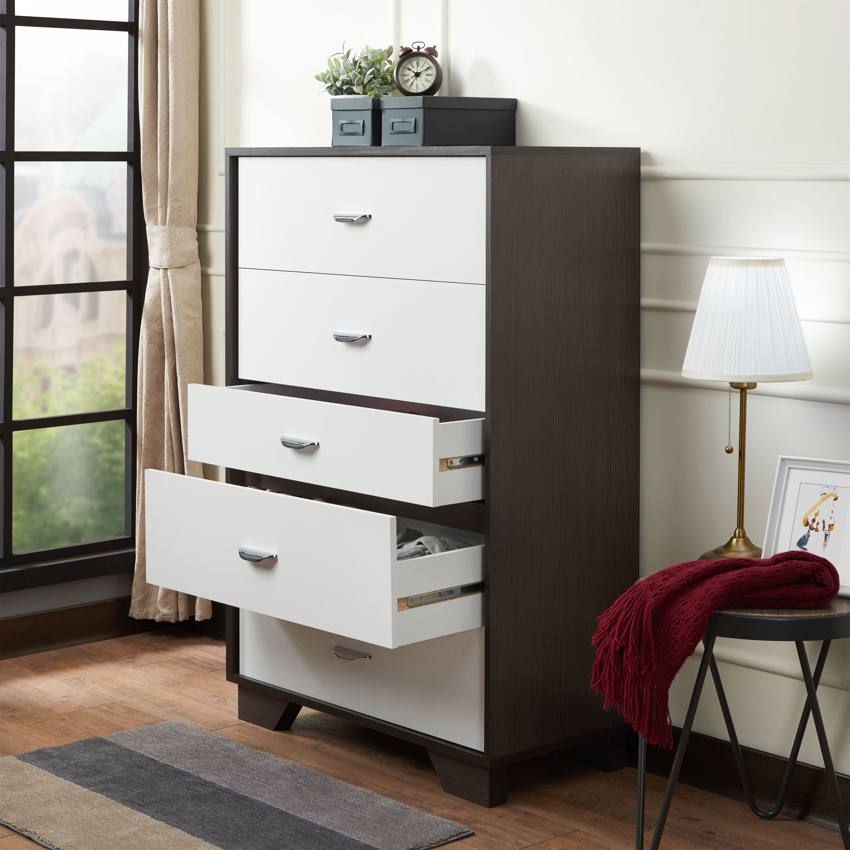 TinyHomie - Eloy White and Espresso Finish Chest - Espresso and White