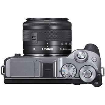 Canon EOS M6 Mark II Mirrorless Camera with 15 45mm Lens (Silver Canon EOS M6 Mark II Mirrorless Camera with 15 45mm Lens (Silver