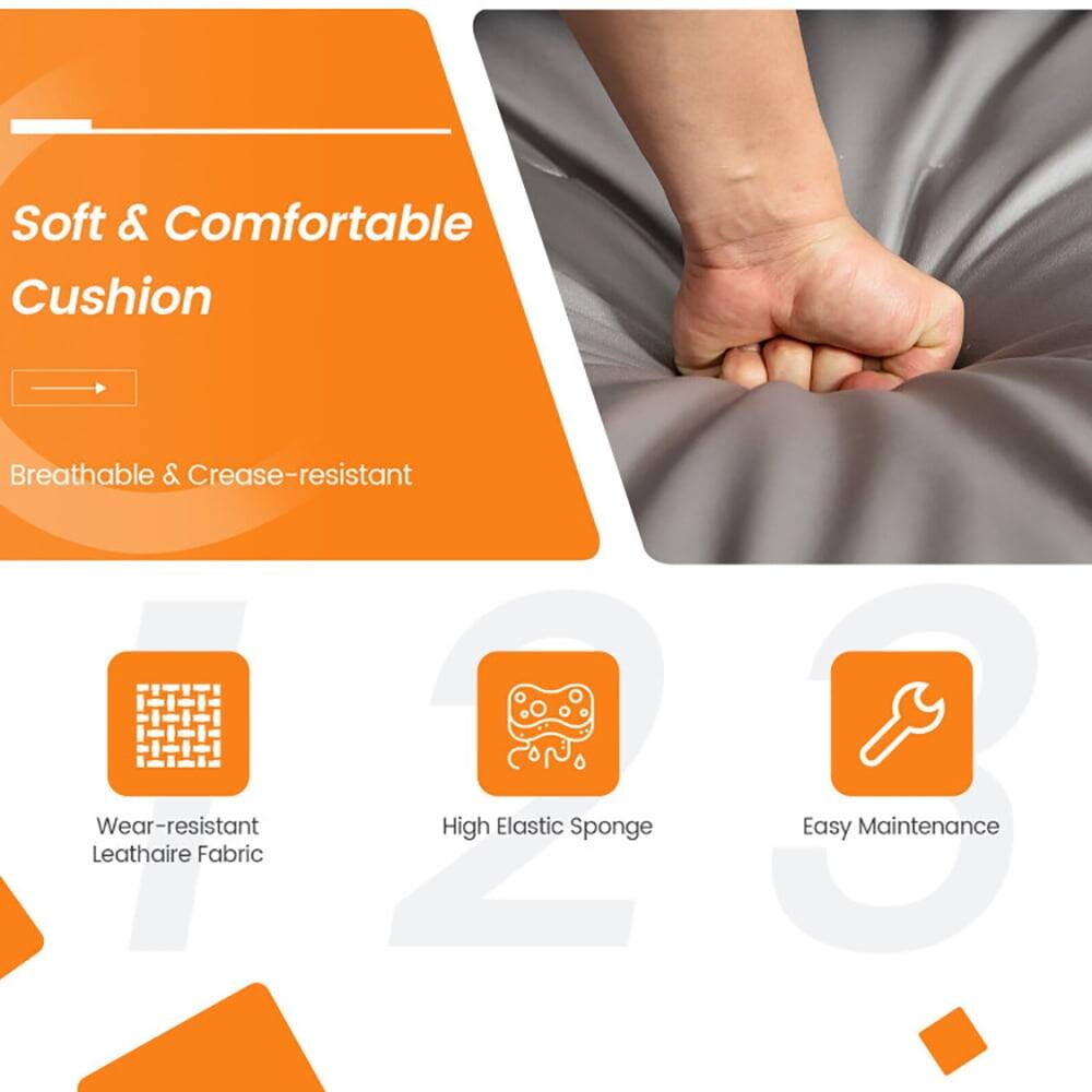 Soft & Comfortable Cushion  
Breathable & Crease-resistant  
Wear-resistant Leathaire Fabric  
High Elastic Sponge  
Easy Maintenance