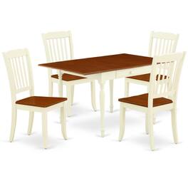 East West Furniture - Dining Room Set Buttermilk & Cherry - Brown