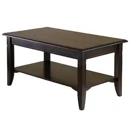 SlickBlue - Wood Coffee Table with Rectangular Top for Home Decor - Cappuccino