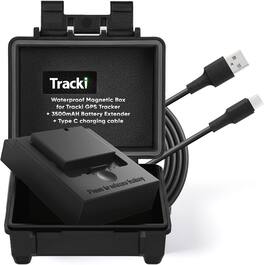 Waterproof Magnetic Box & Battery Extender – for Tracki Universal GPS Tracker Only – 3500mAh IP67 Vehicle Case, S