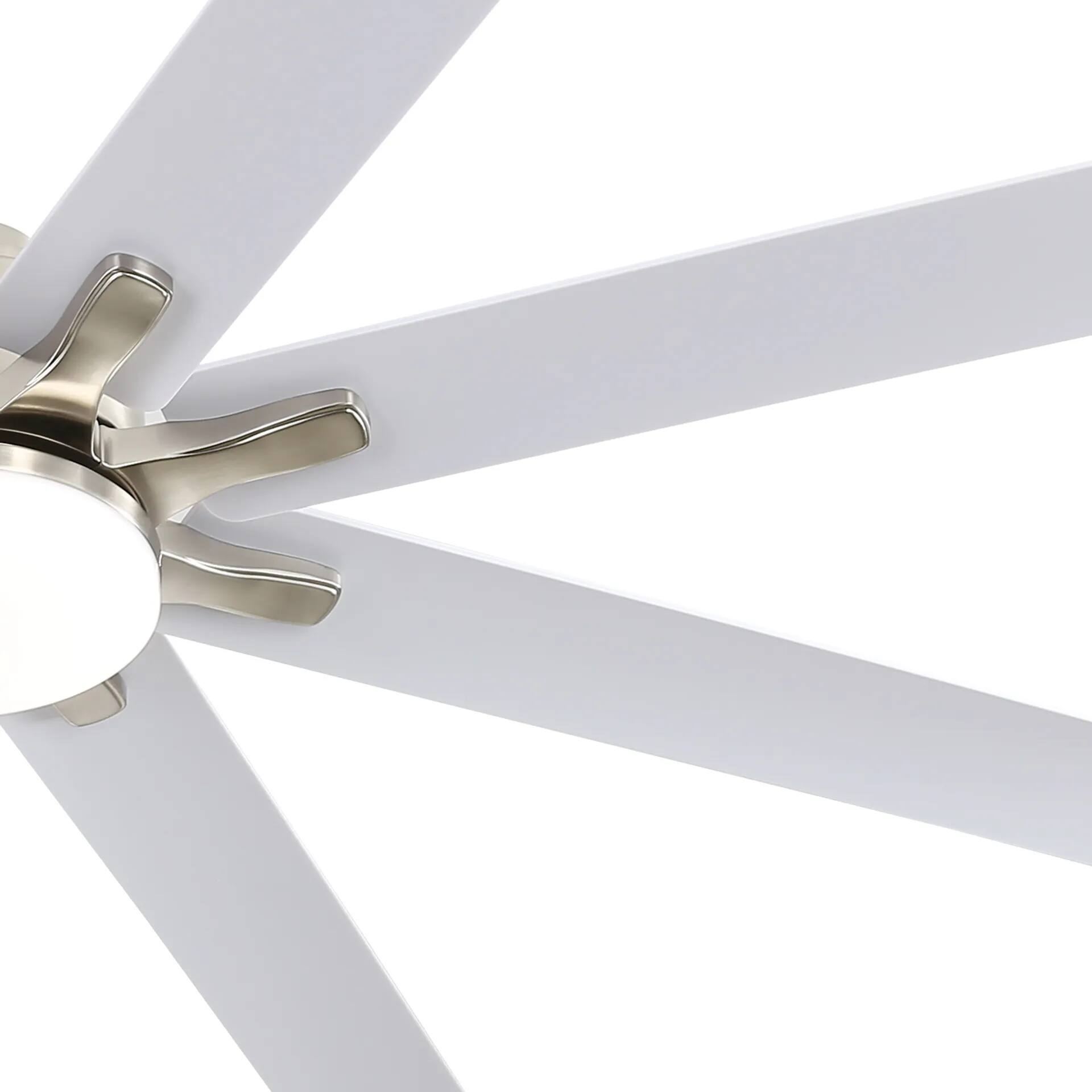 Left. GOODSILO - 66 Inch Large Ceiling Fan with Dimmable LED Light & Remote, Reversible DC Motor - Nickel.
