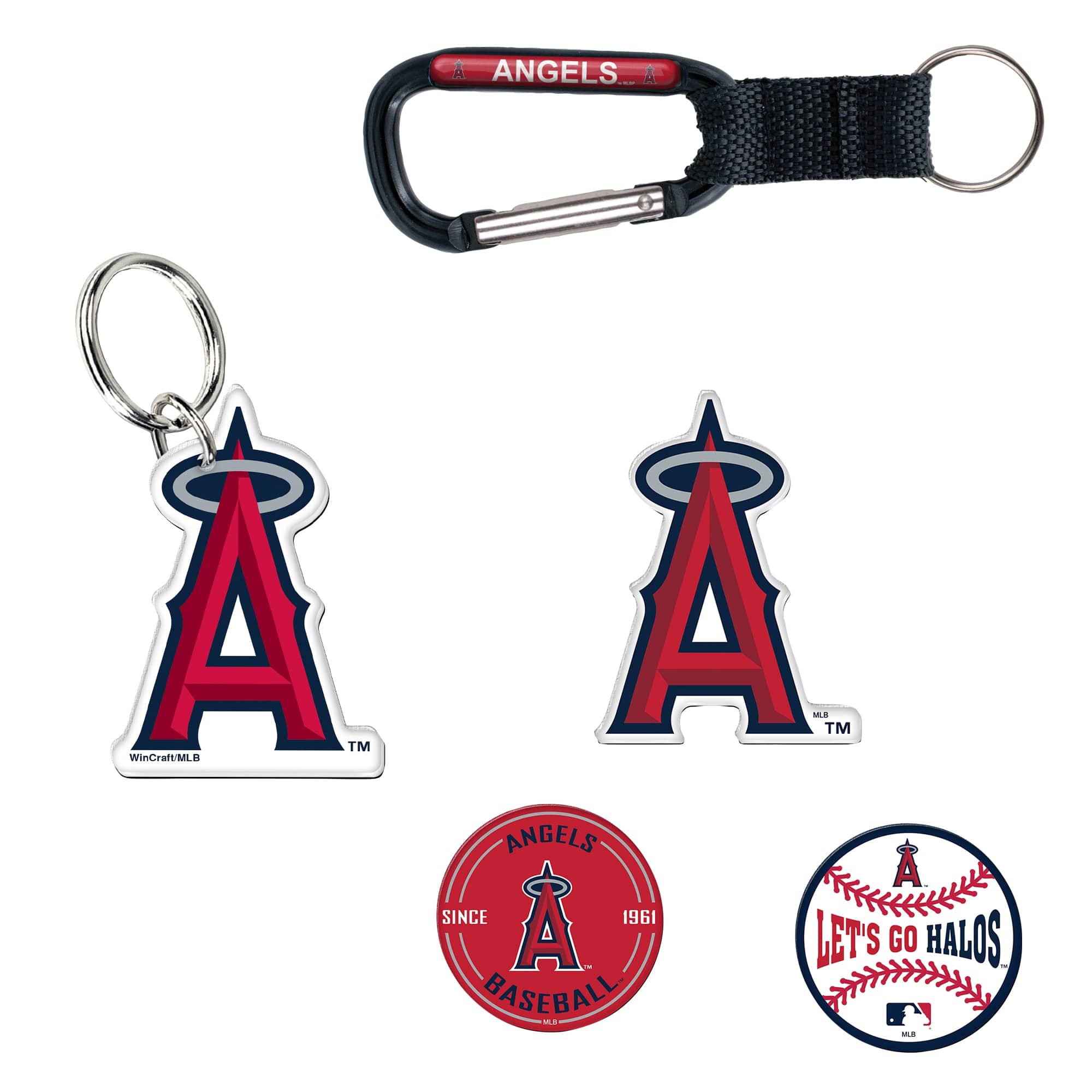 - A ANGELS A TM WindrahMLO A -S TM ANGELS A SINCE 1961 LET'S GO HALOS, BASEBALL 4 -

Corrected text:
- A ANGELS A TM
- A ANGELS A SINCE 1961
- LET'S GO HALOS
- BASEBALL