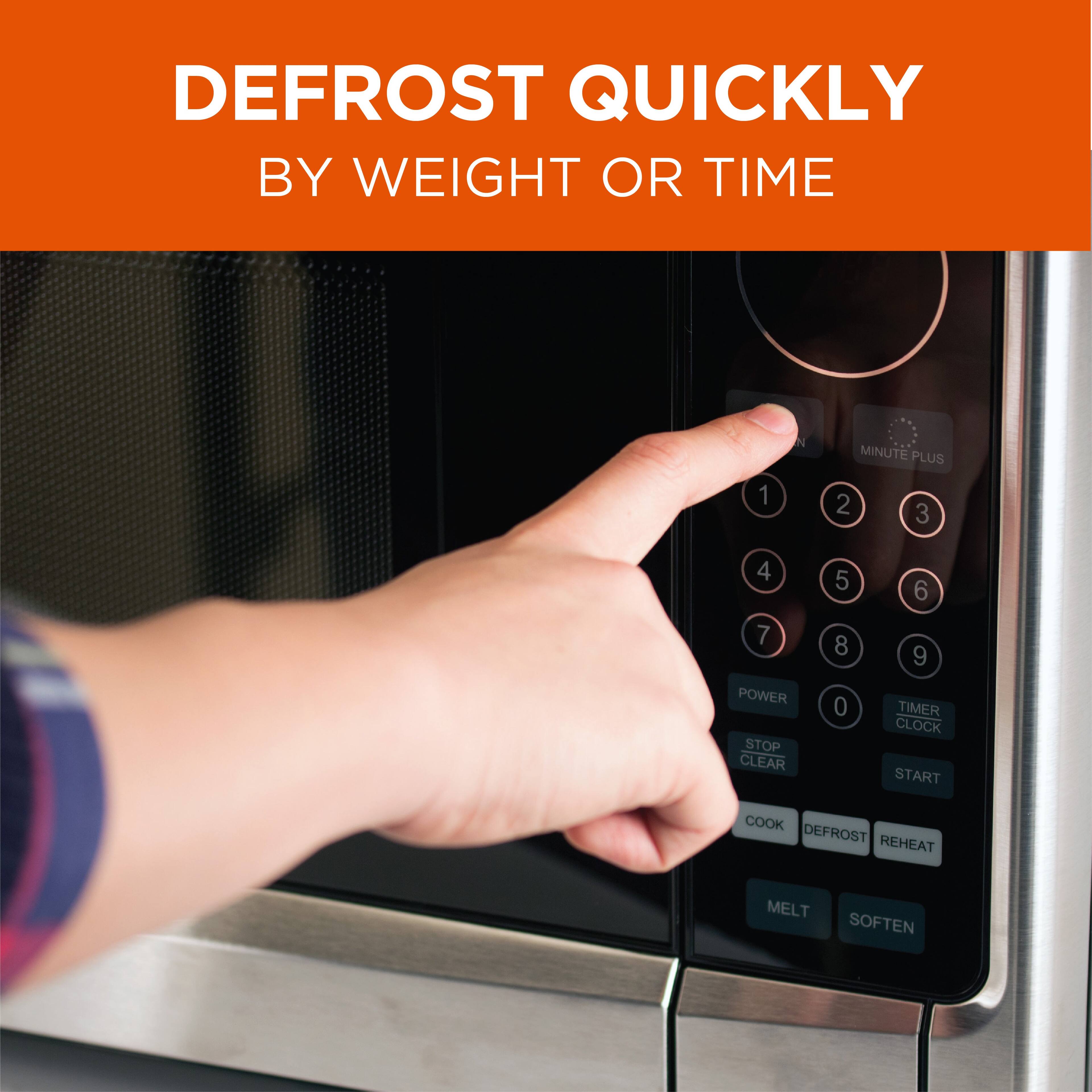 DEFROST QUICKLY BY WEIGHT OR TIME

1 2 3 4 5 6 7 8 9 POWER STOP CLEAR 0 TIMER CLOCK START COOK DEFROST REHEAT MELT SOFTEN