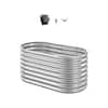 Front. VEVOR - Metal Raised Garden Bed, 4 x 2 x 2 ft Oval Outdoor Galvanized Planter Garden Box, Open Bottom Design - Silver.