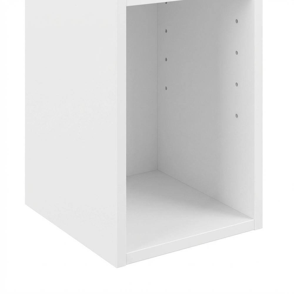 Angle. FurniFact - Wooden white bookcase with compact design for versatile storage - White.