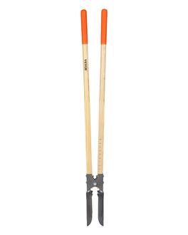 VEVOR - Post Hole Digger, Heavy Duty Post Hole Digger with Wood Handle, Manual Hole Digger with Scale Markings and Metal Blade - Natural Wood
