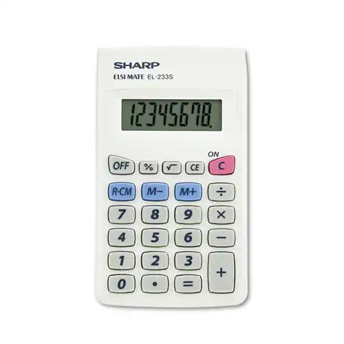 Sharp - EL233SB 8-Digit LCD Pocket Calculator - false