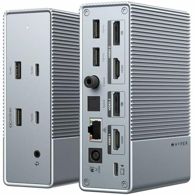 Hyper - Targus HyperDrive GEN2 15-in-1 USB-C Docking Station - 150 W - USB Type C - 3 Displays Supported - 4K, Full HD - 3840 x