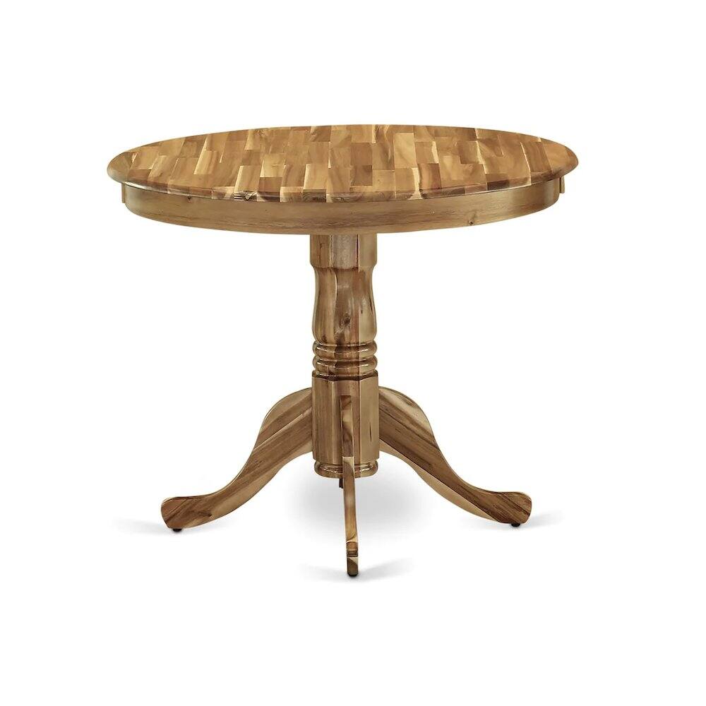 Back. East West Furniture - Dining Room Set Natural - Brown.