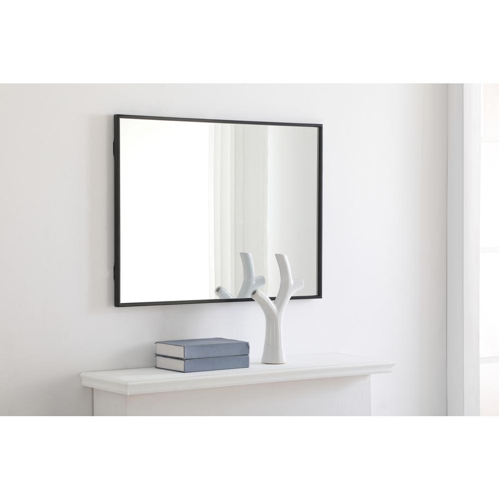 Alt View 1. Elegant Decor - Metal frame Rectangle Mirror 24 inch Black finish - Black.