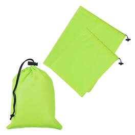 Unique Bargains - Drawstring Stuff Sack with Toggle 3 Sizes 3pcs Waterproof Travel Storage Pouch for Gym Hiking Yoga Office Shoes - Light Green