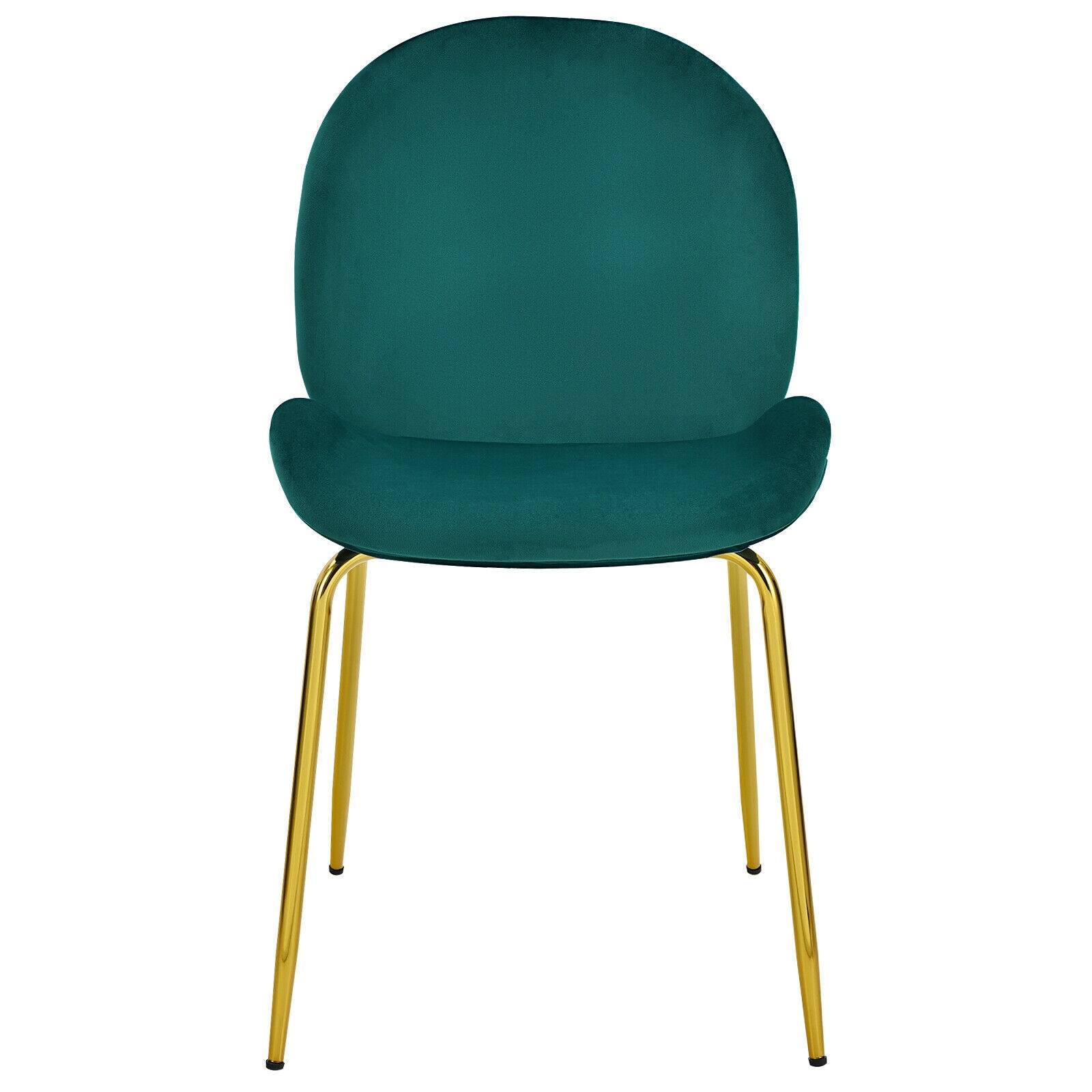 Alt View 4. SlickBlue - Pair of Velvet Chairs with Gold Legs, Stylish Accent Seating Set of 2 - Green.