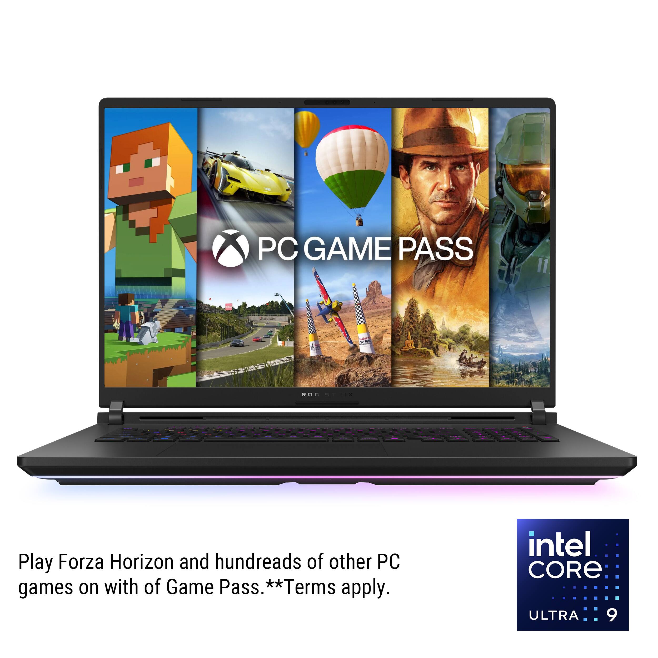 PC GAME PASS: Play Forza Horizon and hundreds of other PC games on with a Game Pass. **Terms apply. intel CORE ULTRA 9