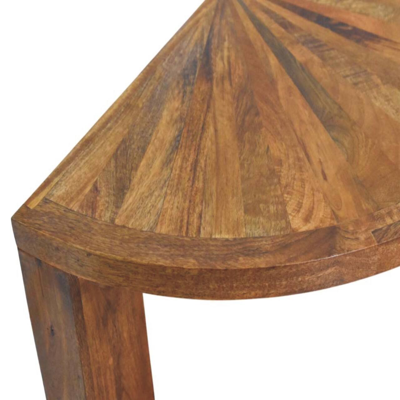 Alt View 2. Artisan Furniture - Artisan Furniture Solid Wood Amber Oak Half Moon Coffee Table, Brown - Beige.