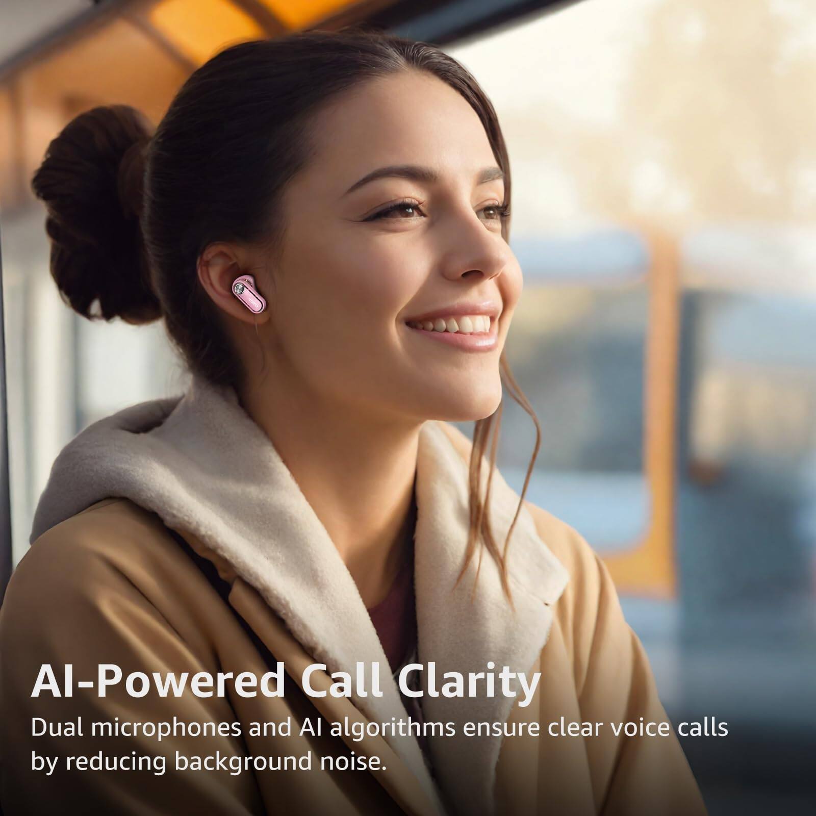 AI-Powered Call Clarity
Dual microphones and AI algorithms ensure clear voice calls by reducing background noise.