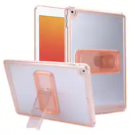 Dteck - Shockproof Matte Case for Apple iPad (9th Generation) 10.2" 2021, Rugged Slim Protective Cover with Folding Kickstand - Pink