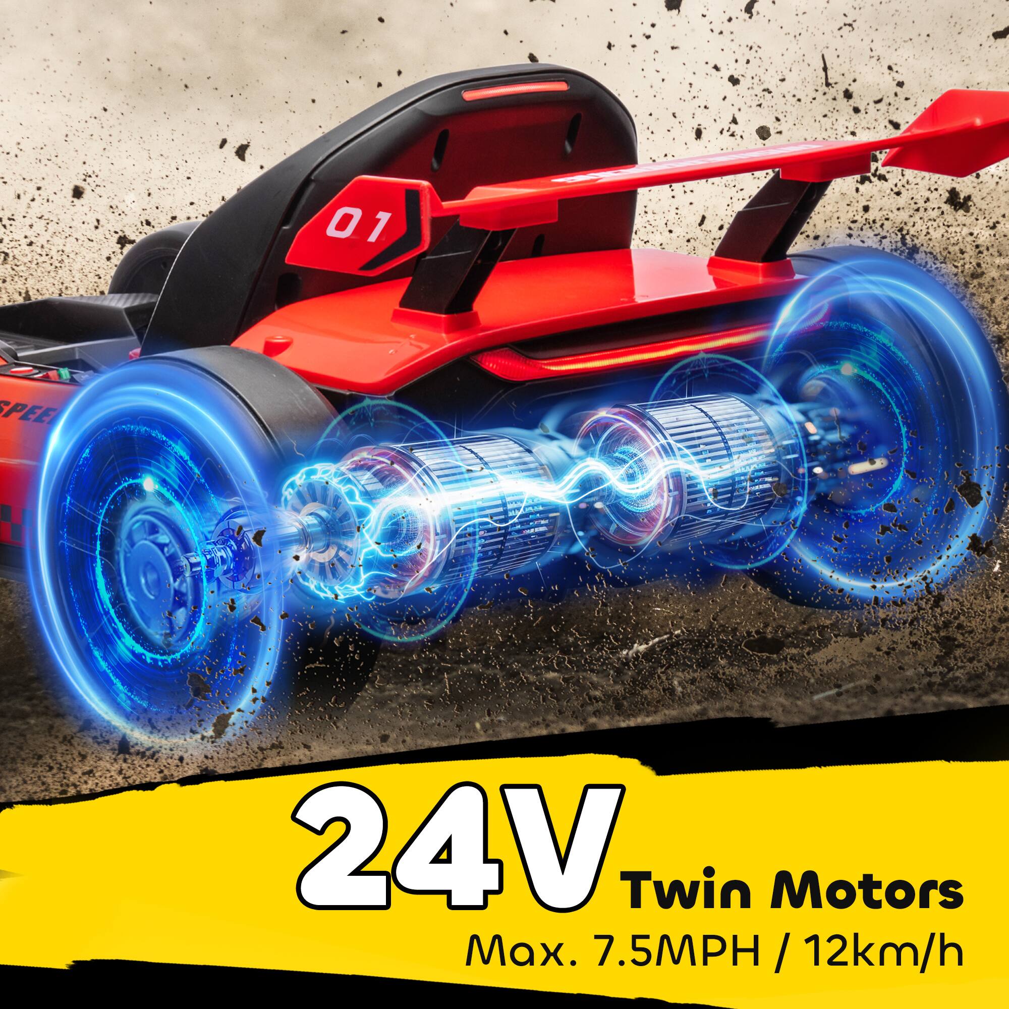 24V Twin Motors  
Max. 7.5MPH / 12km/h