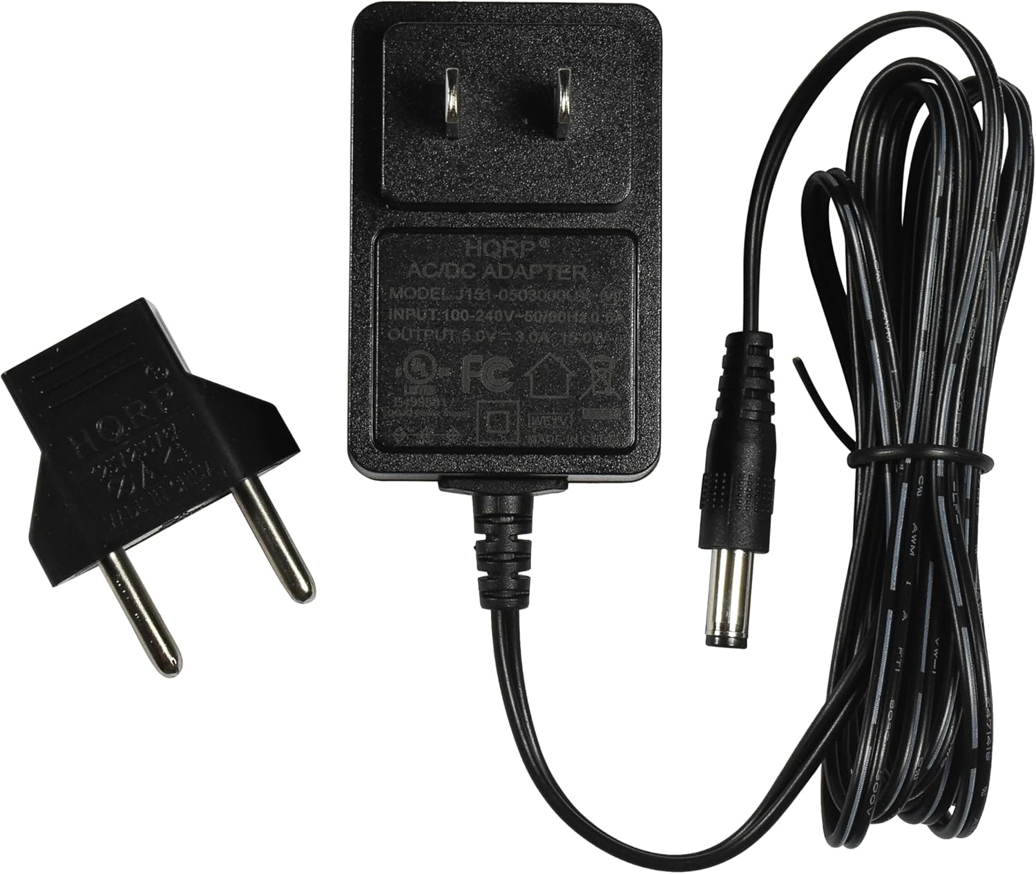 HORP 74 HORP C AC/DC ADAPTER MODEL J15 050300008  
INPUT: 100-240V~50/60Hz  
OUTPUT: 5V 3.0A 15.0W  
FC 1499501  
MADE IN CHINA