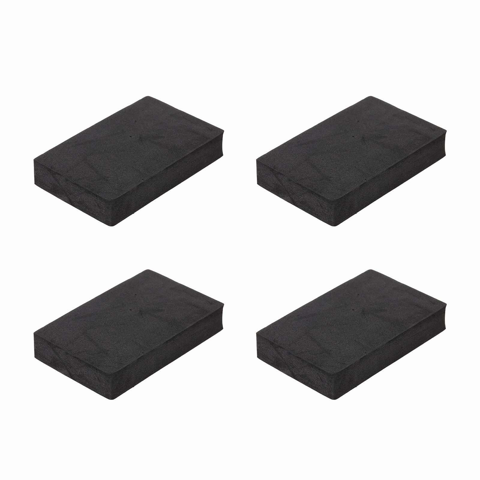 Unique Bargains - Single Sided Speaker Isolation Pads 80x50x20mm Square EVA Acoustic Foam Anti-Vibration Feet for Speaker Subwoofer, 4pcs - Black