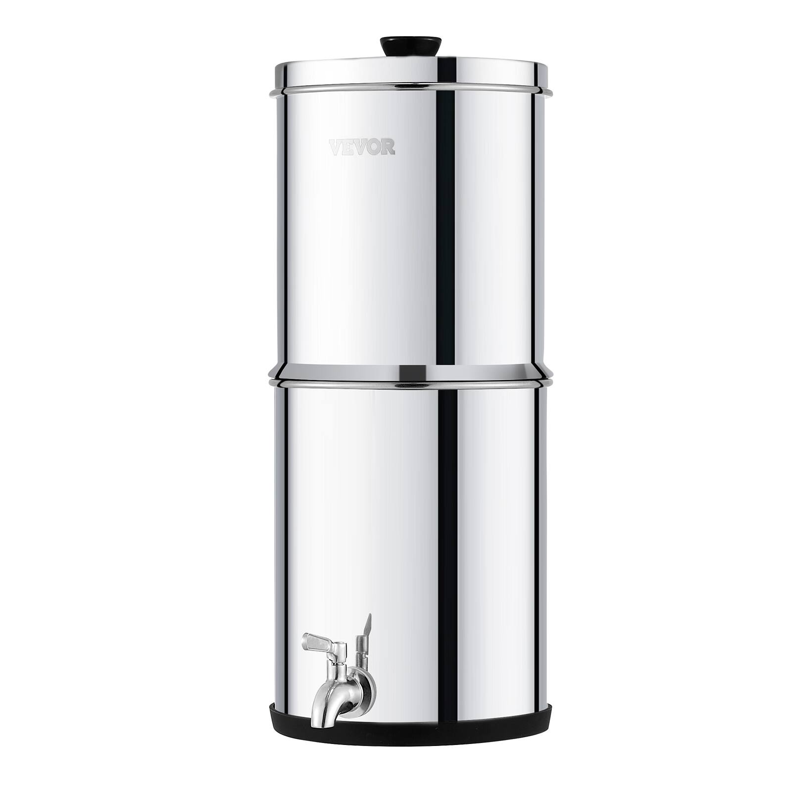 Alt View 5. VEVOR - Gravity-fed Water Filter System, 2.25G 304 Stainless-Steel Countertop System, Water Filtration System - Silver.