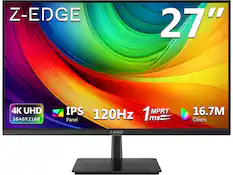 Z-EDGE 27" 4K UHD 3840X2160 IPS 120Hz 1ms 1MPRT Panel 16.7M Colors