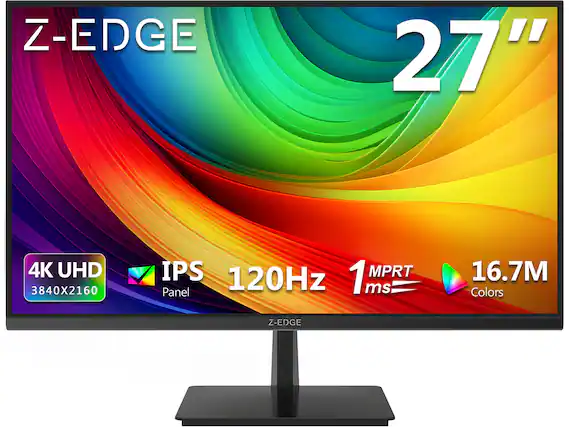 Z-EDGE 27" 4K UHD 3840X2160 IPS 120Hz 1ms 1MPRT Panel 16.7M Colors