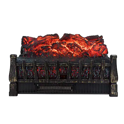 Front. Vaczon - 1500W Electric Fireplace Heater with Realistic Flame Effect, Remote Control, Timer & Overheat Protection for Indoor Use - Black.