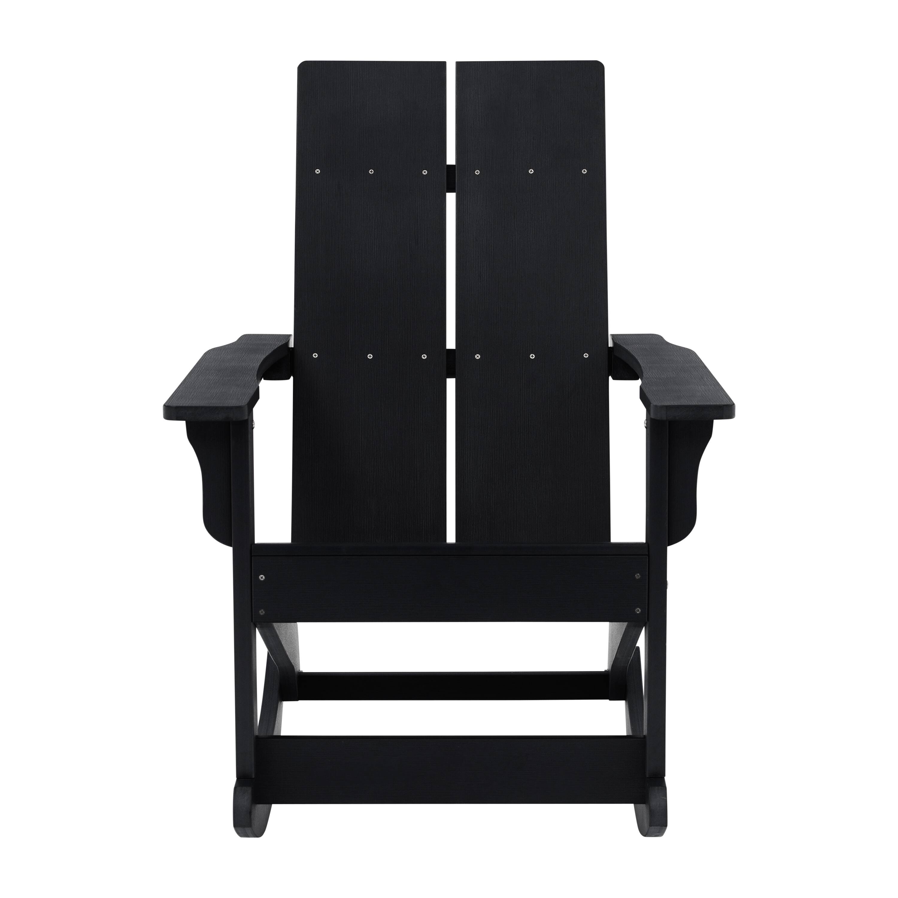 Alt View 9. Emma + Oliver - Modern All-Weather Poly Resin Adirondack Rocking Chair for Indoor/Outdoor Use - Black.