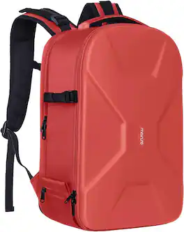 mosiso - Camera Backpack 15-16 inch Waterproof Hardshell Camera Bag with Tripod Holder&Laptop Compartment - Red