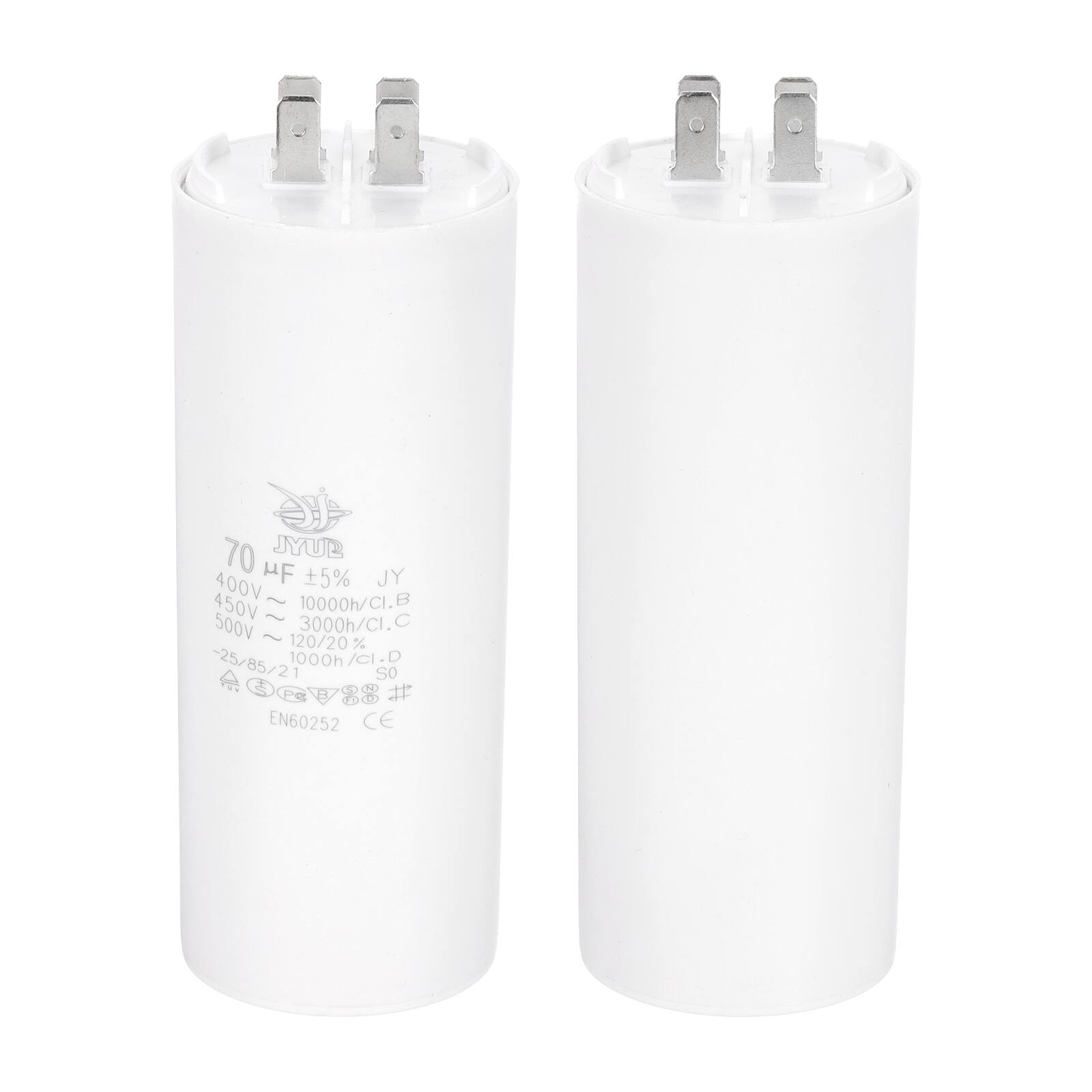 70 µF ±5% JY  
400V ~ 10000h/CI.B  
450V ~ 3000h/CI.C  
500V ~ 120/20% 1000h/CI.D  
-25/85/21  
EN60252 CE