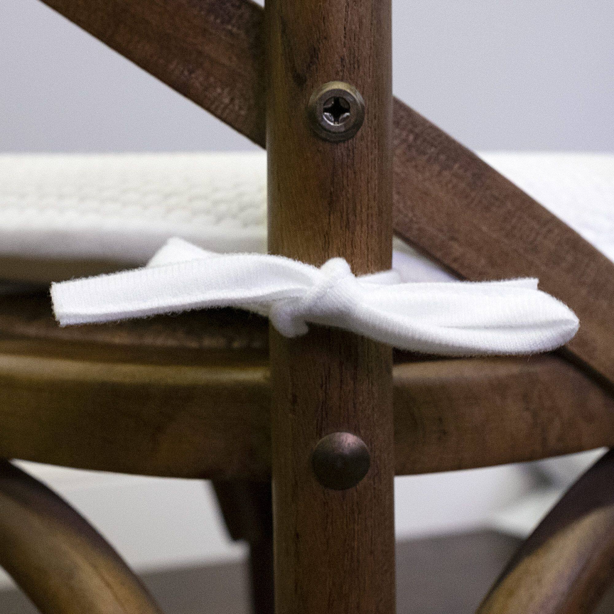 Left. Sweet Home Collection - Honeycomb Memory Foam Non-Slip 16" x 16" Chair Cushion Pad with Ties, 4-Pack - White.