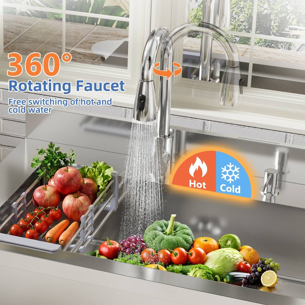 Ropilly Freestanding Stainless Steel Utility Sink with Drain Kit ...