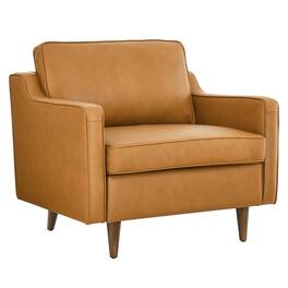 Impart Genuine Leather Armchair by Modway - Brown