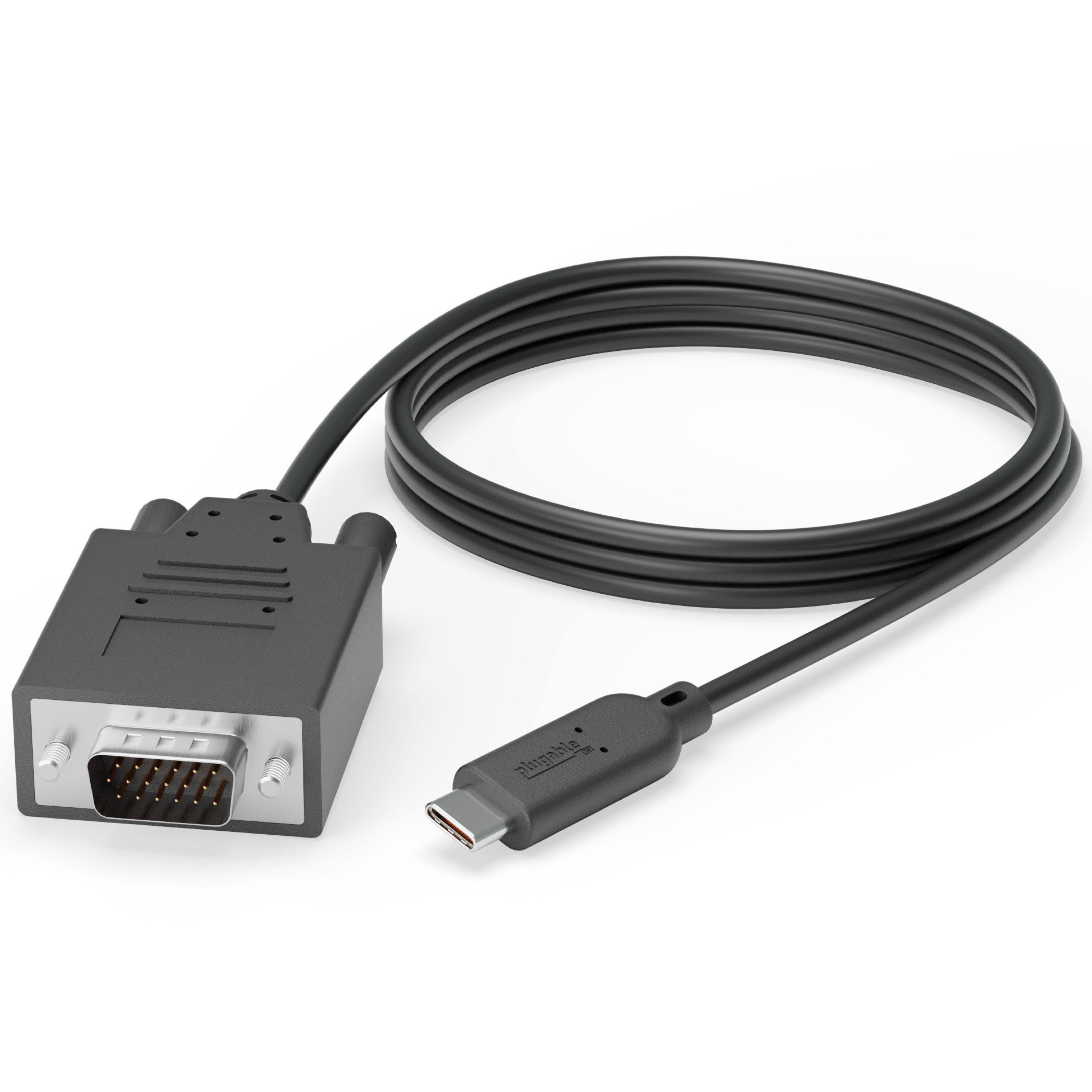 Alt View 3. Plugable - Monitor Adapter Cable - USB-C to VGA,6ft,Driverless - Black.