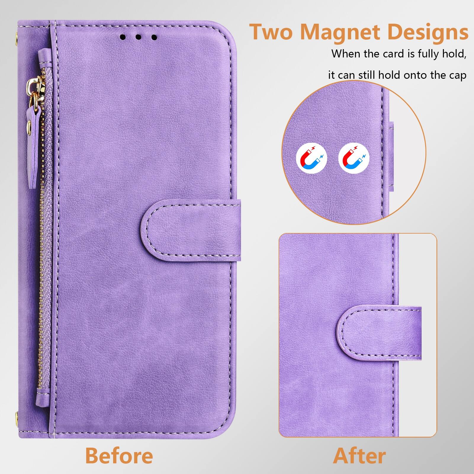Two Magnet Designs  
When the card is fully hold, it can still hold onto the cap  

Before  
After
