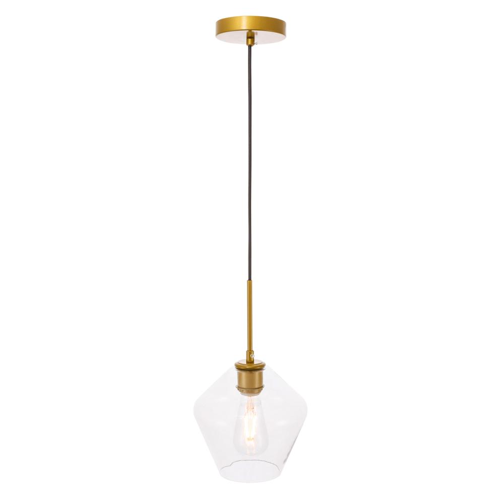 Alt View 4. Living District - Gene 1 light Brass and Clear glass pendant - Brass And Clear Glass.