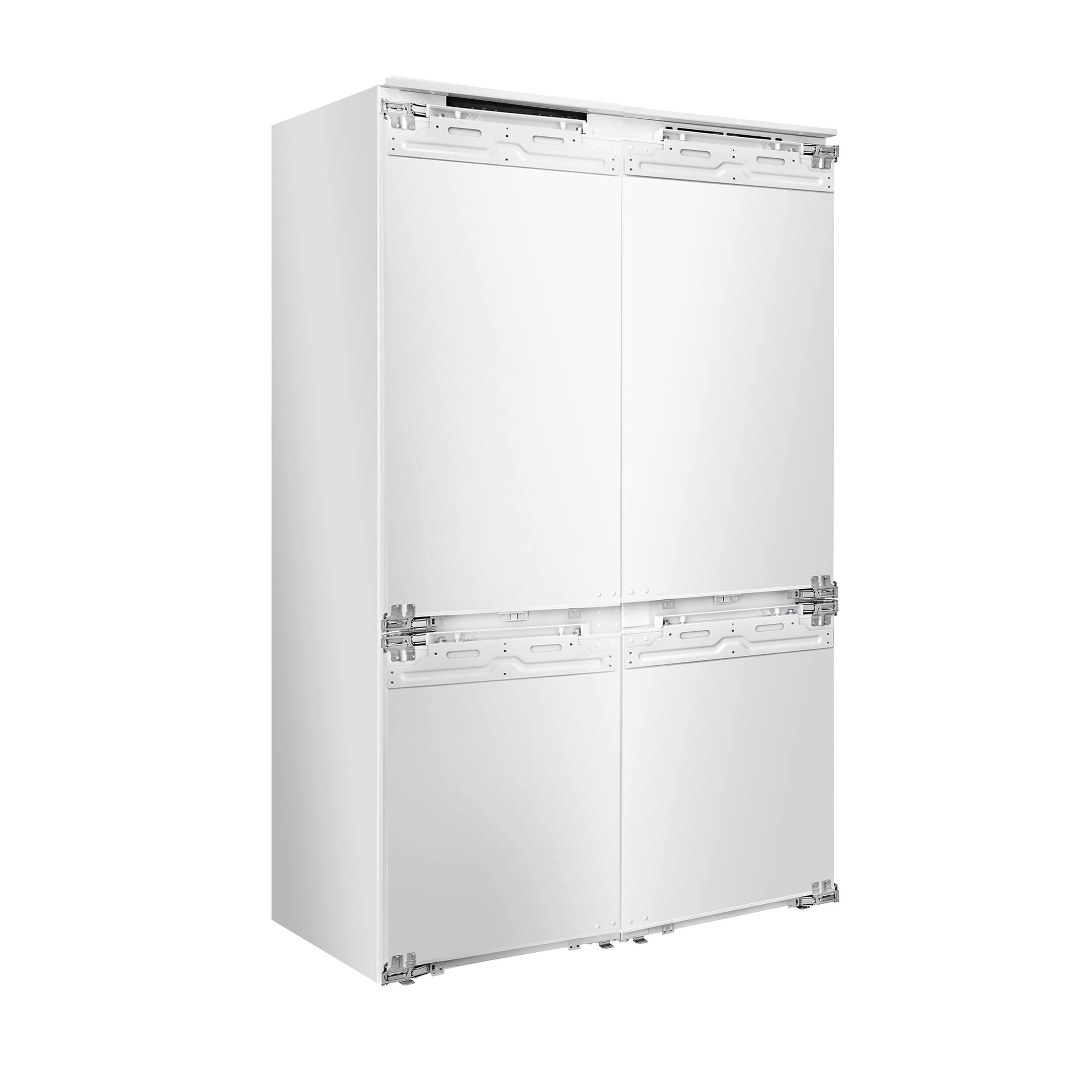 Left. Forno Appliances - Rivestito 16.9 Cu. Ft. 42" Built-In Counter-Depth Panel Ready Bottom Freezer Refrigerator with Ice Maker - White.