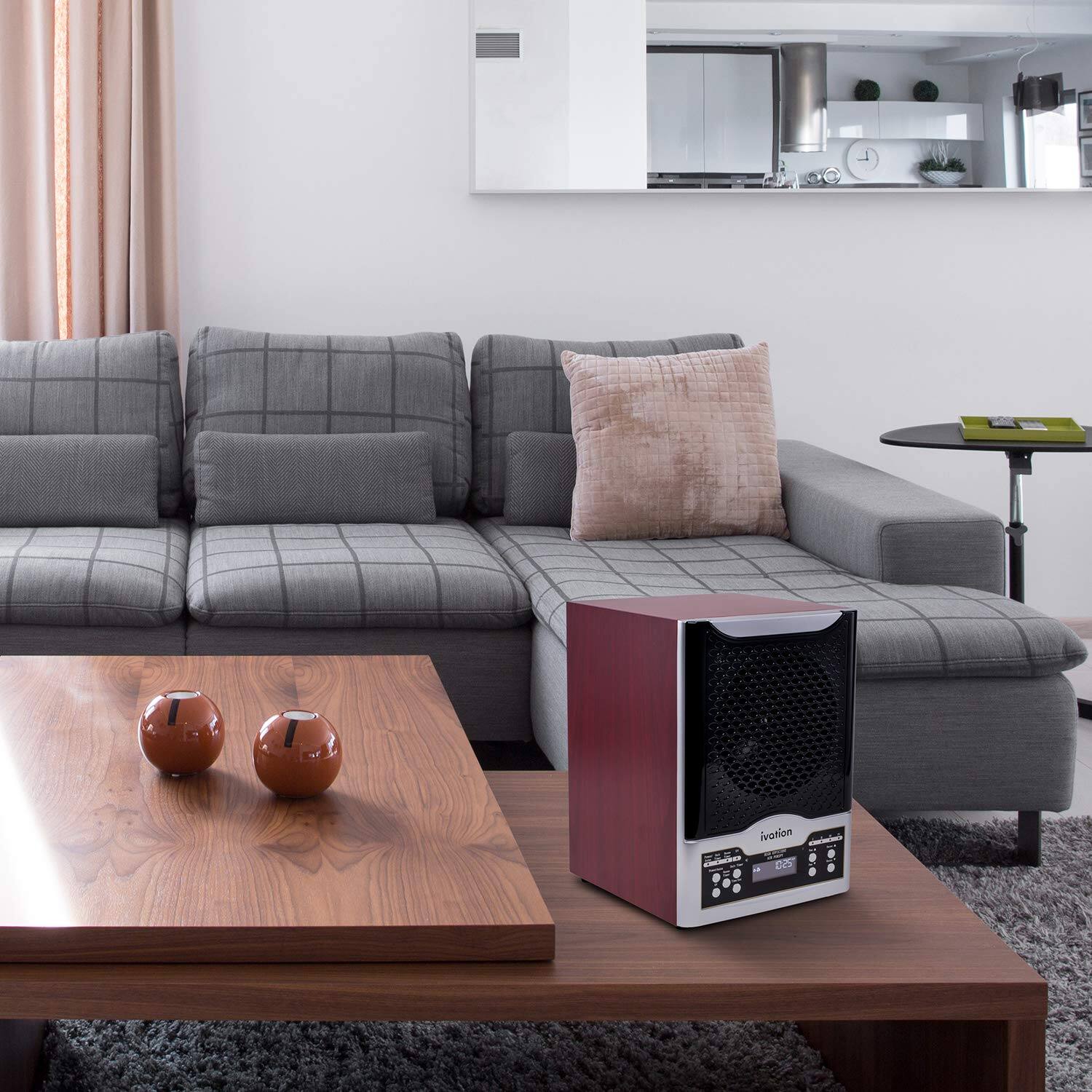 Alt View 3. Ivation - 5-in-1 HEPA Air Purifier & Ozone Generator with Digital Display Timer & Remote, 3,700 Sq/Ft - White.