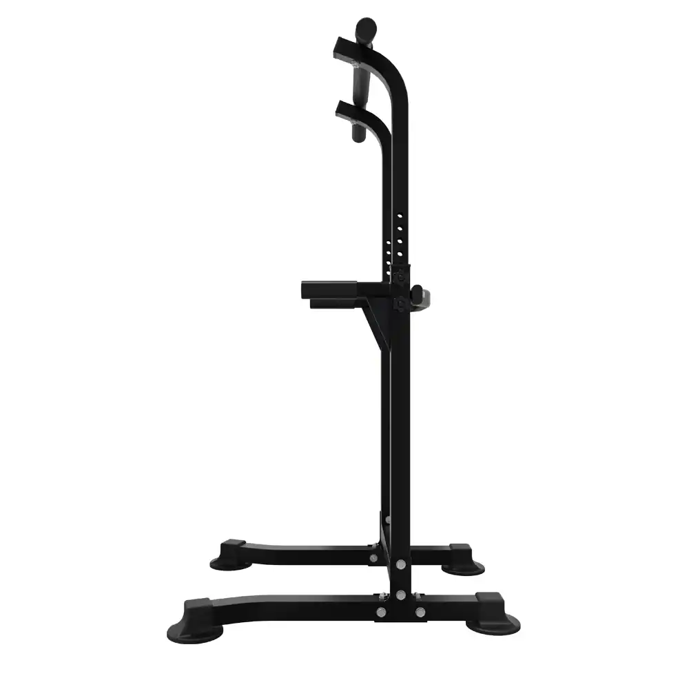 Left. Ainfox - Ainfox Pull Up Bar Dip Bar Power Tower Workout Dip Station Height Adjustable Free Standing Chin Up Bar - black.