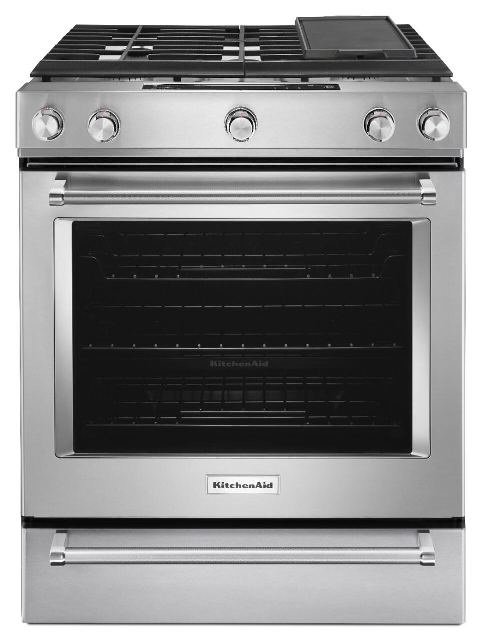 KitchenAid - 6.5 Cu. Ft. Self-Cleaning Slide-In Gas Convection Range - Stainless Steel