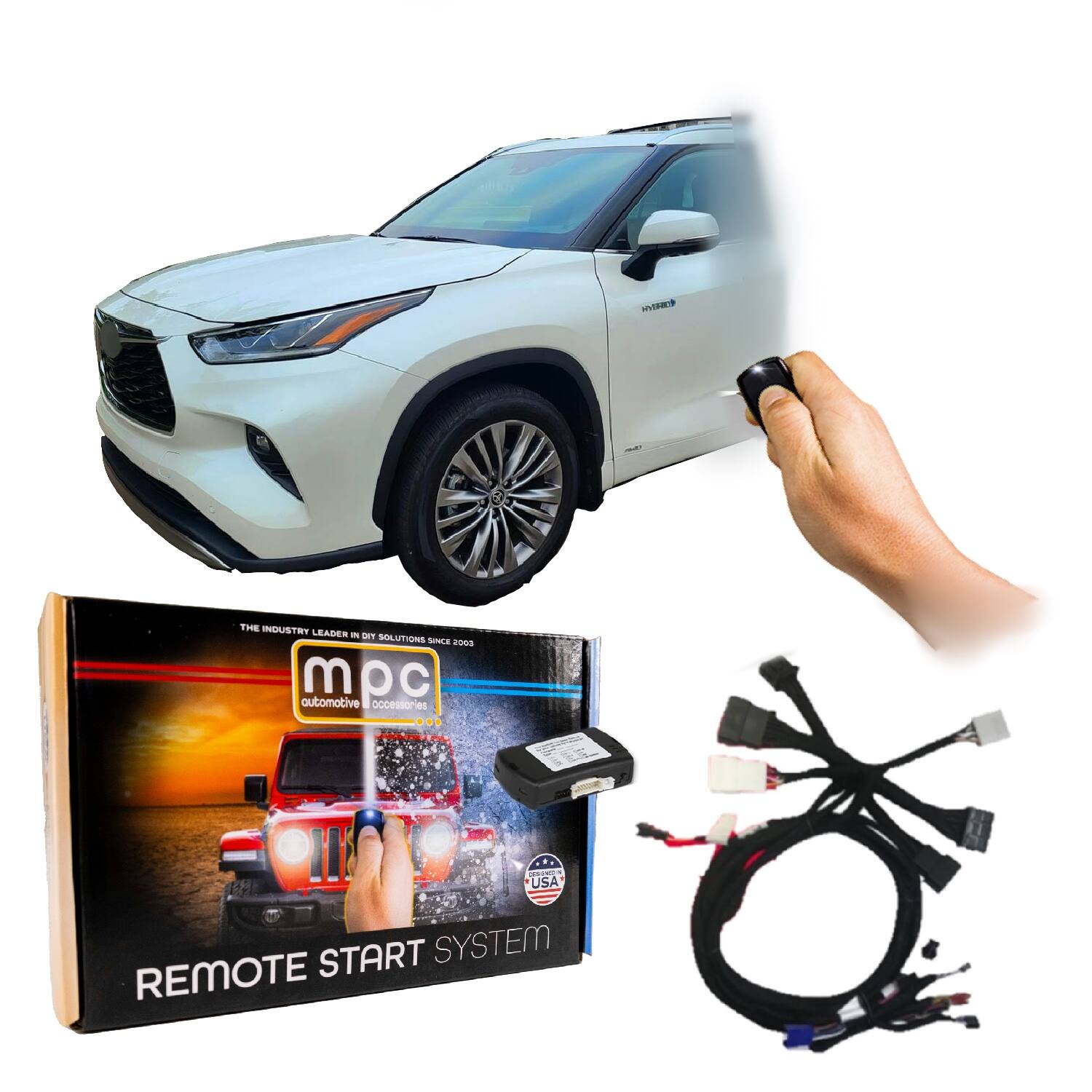 MPC - Remote Start Kit For Toyota Highlander Hybrid 2020-2023 | Semi Plug & Play | 3X Lock - Black