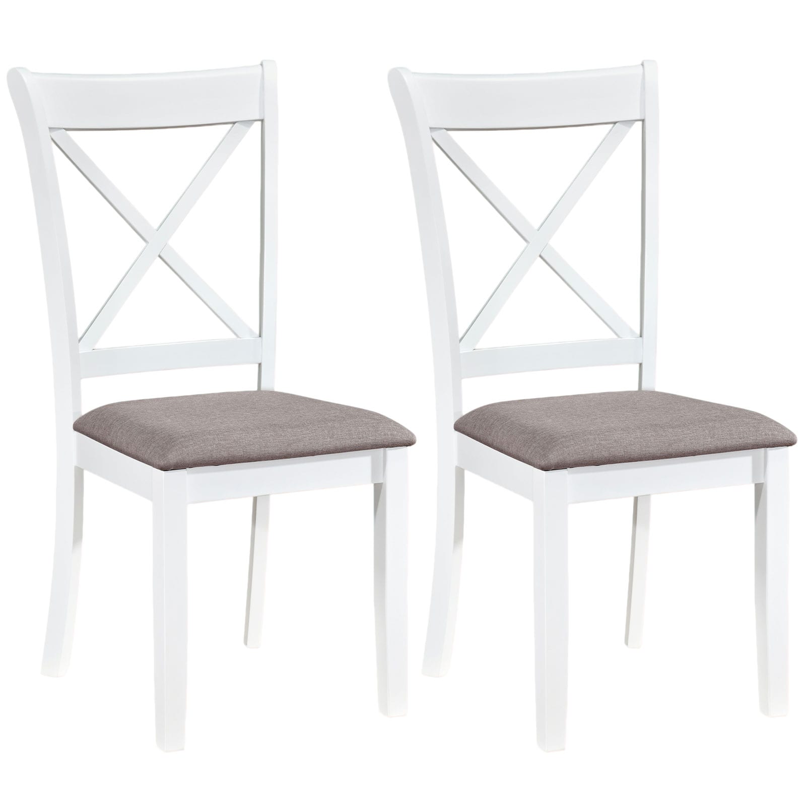 Gymax - Dining Chairs Set of 2 w/Comfortable Backrest & Padded Seat for Living Room - White