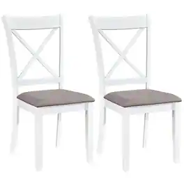 Gymax - Dining Chairs Set of 2 w/Comfortable Backrest & Padded Seat for Living Room - White