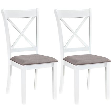 Front. Gymax - Gymax Dining Chairs Set of 2 w/Comfortable Backrest & Padded Seat for Living Room - White.