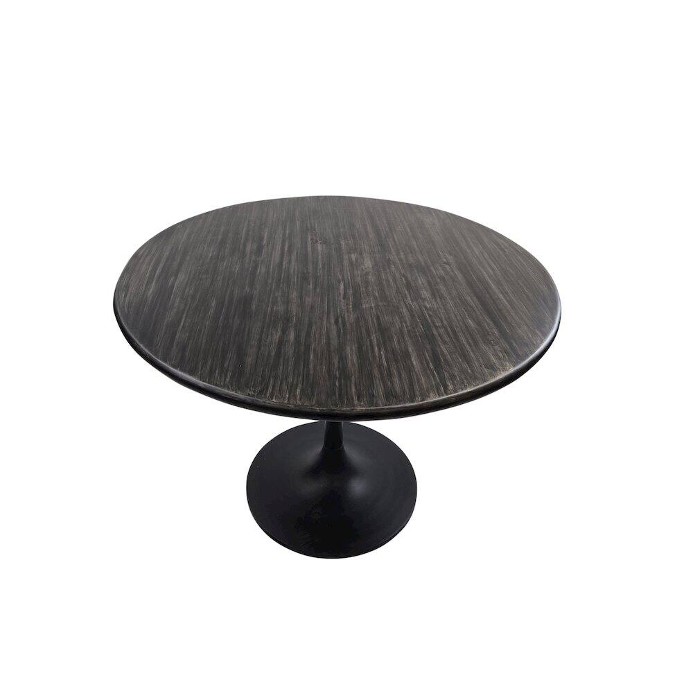 Alt View 3. Carolina Chair & Table - Alden Wood Top 36" Round Dining Table - Warm Black Top - Black Base - Black.